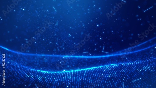 Cyberspace technology background featuring digital network, light patterns, and futuristic design.