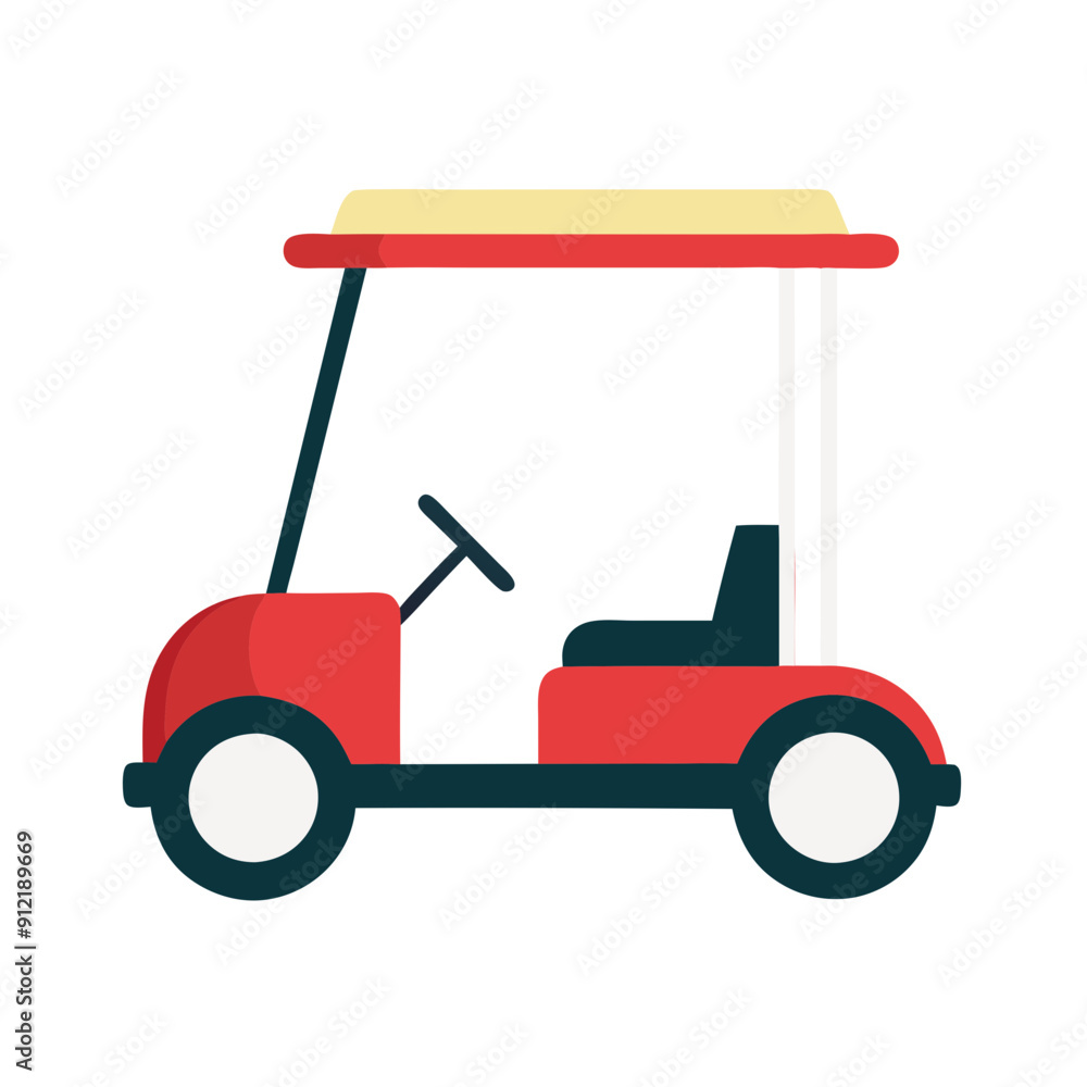 vector cartoon red golf buggy, sport vehicle transport, transparent background vector cartoon red golf buggy, sport vehicle transport, transparent background