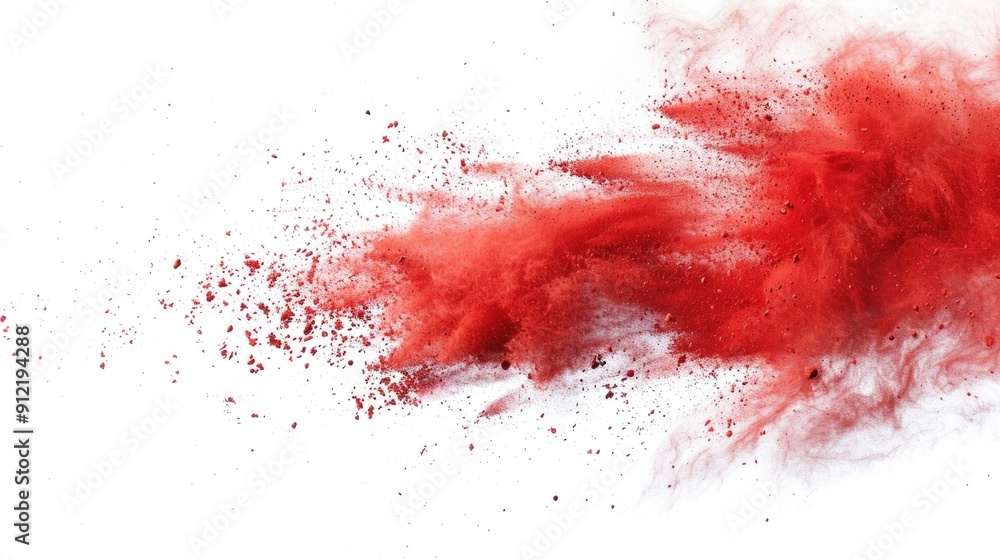 Vivid red splatters with white texture against a gray background. Vivid red splatters with white texture against a gray background.