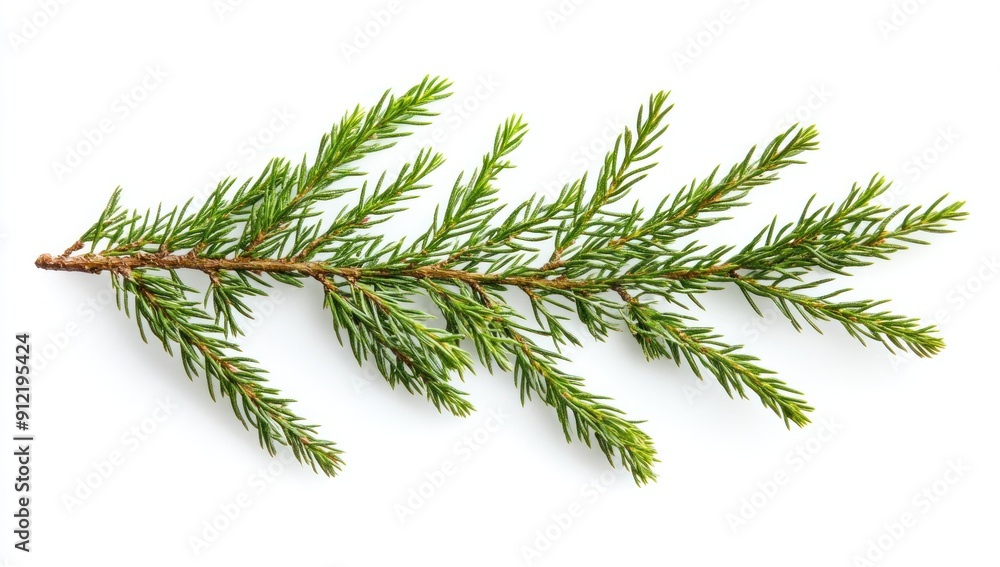 Green Spruce Branch Isolated on White Background Green Spruce Branch Isolated on White Background