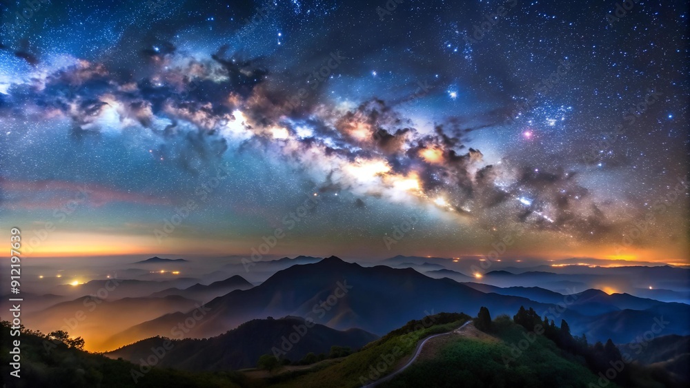 Starry Symphony: A Celestial Dance Above Doi Pha Tang generative AI Starry Symphony: A Celestial Dance Above Doi Pha Tang generative AI