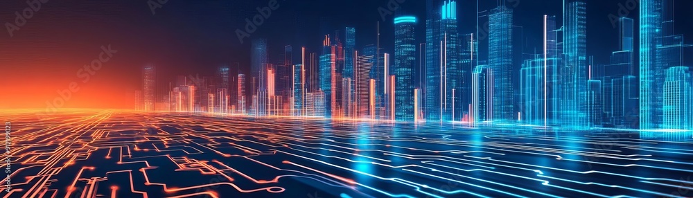 Smart city, AI governance, digital infrastructure, futuristic urban design Smart city, AI governance, digital infrastructure, futuristic urban design