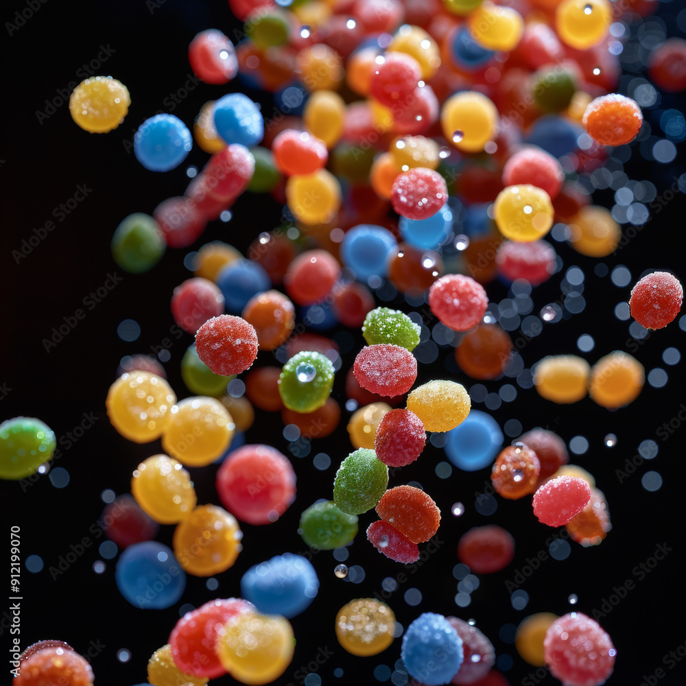 Fototapeta premium Falling sugar gummies