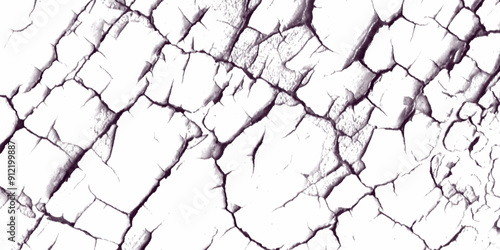 a brown and white drawing of a cracked wall set, texture of a bark grunge effect, two different vintage vector of cracked and dry land ground, The ground cracks, fissure isolated on transparent bg. 