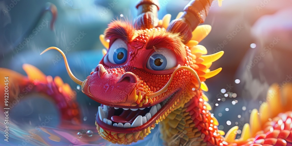 dragon, colorful, happy, friendly, 3d cartoon, dragon, colorful, happy, friendly, 3d cartoon,