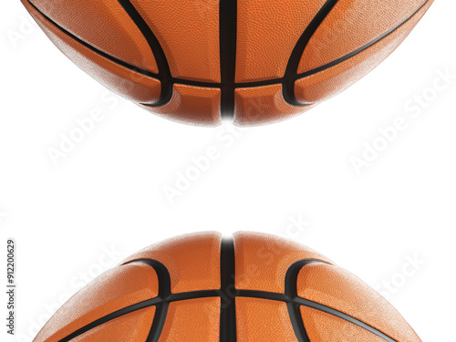 Couple basketball ball isolate on white background. 3D Render. PNG files.