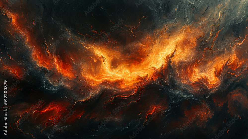 an abstract representation where shadows and flames intertwine in a chaotic dance an abstract representation where shadows and flames intertwine in a chaotic dance