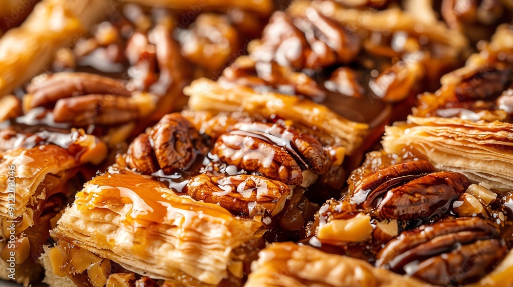 Danish pastry with a layer of caramelized nuts, closeup, against a white background, nutty and delicious Danish pastry with a layer of caramelized nuts, closeup, against a white background, nutty and delicious