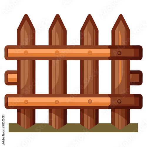 A wooden fence set apart against a white backdrop