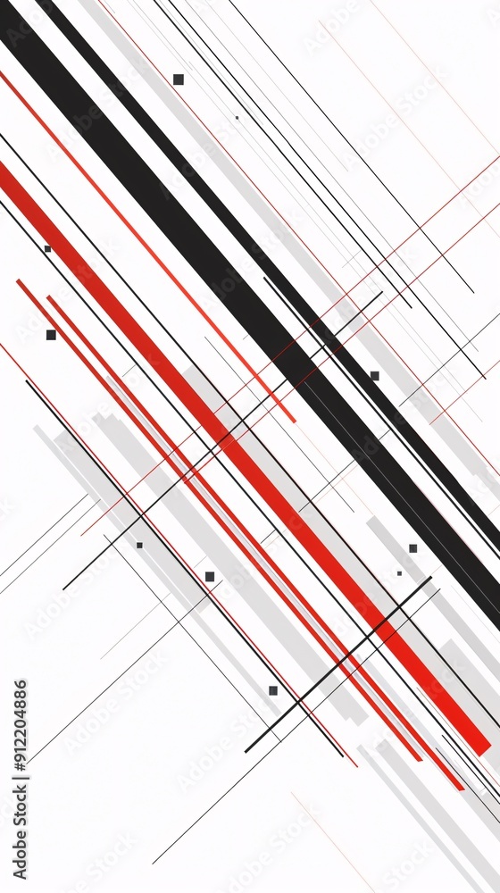 Abstract geometric pattern with red, black and gray lines. Abstract geometric pattern with red, black and gray lines.