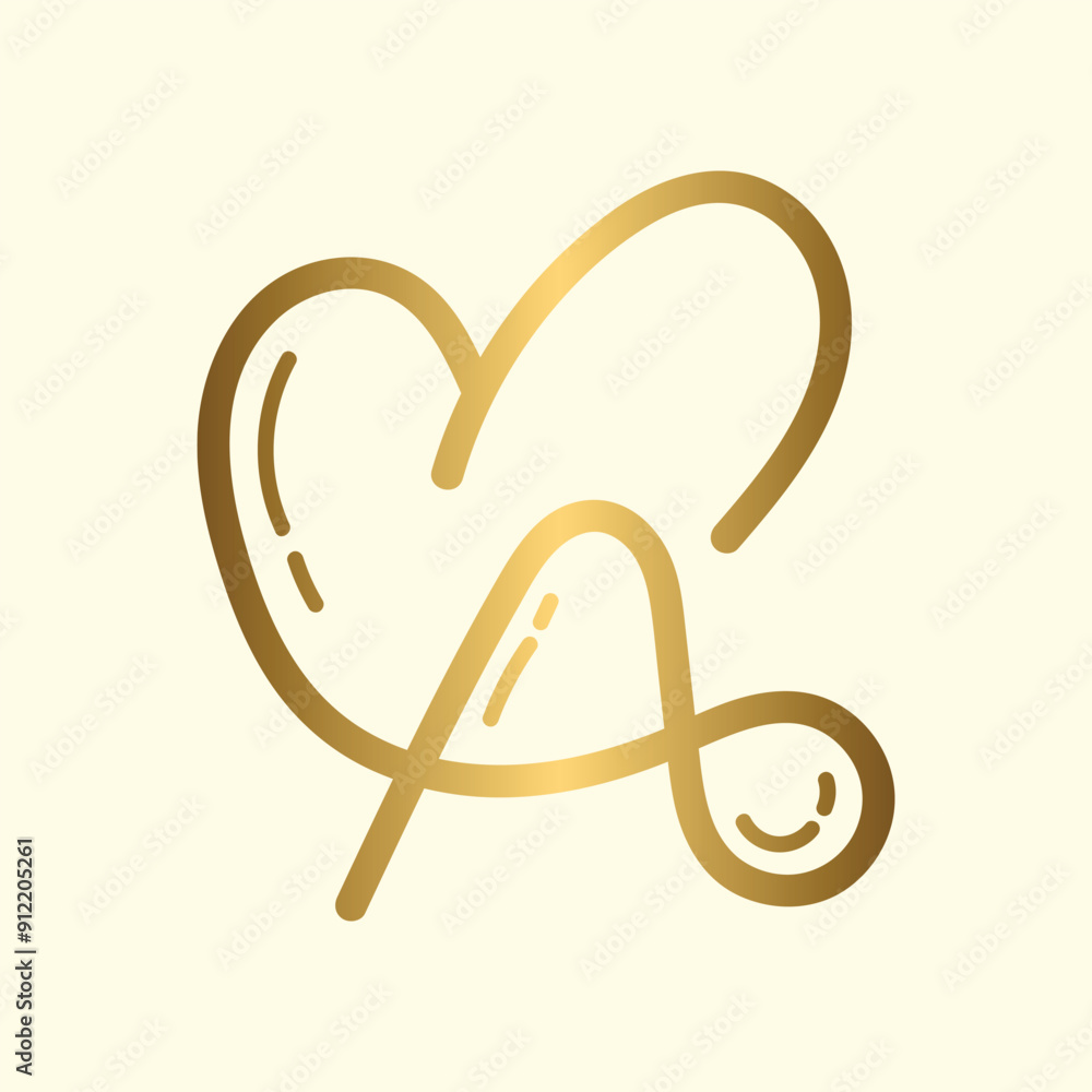 Letter A heart logo icon design template elements Letter A heart logo icon design template elements
