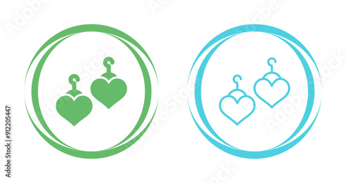 Heart Shaped Earrings Vector Icon