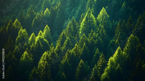 Green Forest Canopy - Aerial View of a Lush Forest