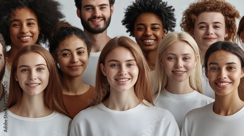 Diverse Group of White European and Asian Adults Smiling 