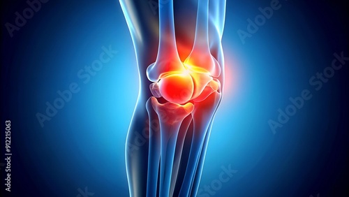 Inflamed Knee Joint: A Visual Depiction of Pain and Swelling AI Generated