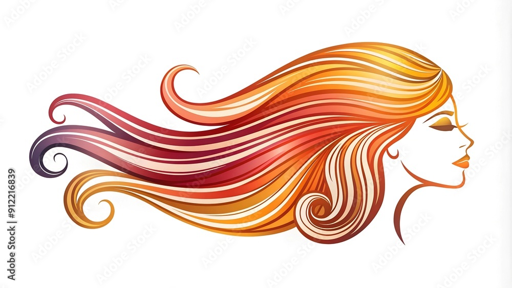 Abstract Hair Strand Swirl Logo generative AI Abstract Hair Strand Swirl Logo generative AI