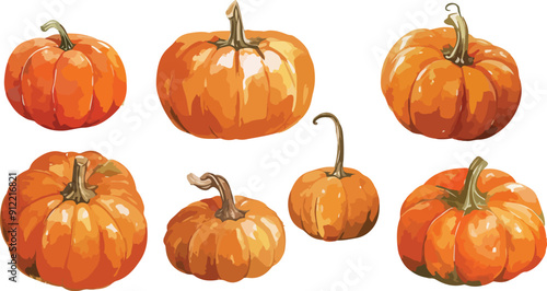 pumpkin watercolor clipart