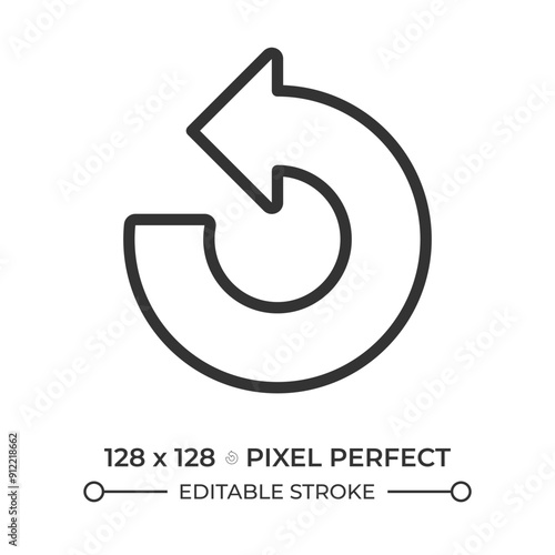 Counter clockwise arrow linear icon. Representing reversal, undo actions or backward processes. Restore system. Thin line illustration. Contour symbol. Vector outline drawing. Editable stroke