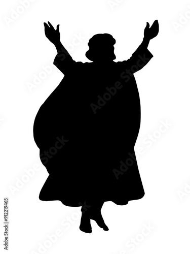 Vector drawing. Jesus ascends into heaven