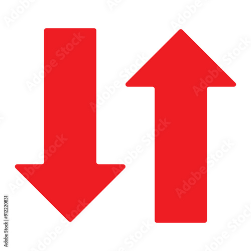 up and down arrows icon vector, Rounded mini arrows, up-down icon. A small two-way black direction symbol.