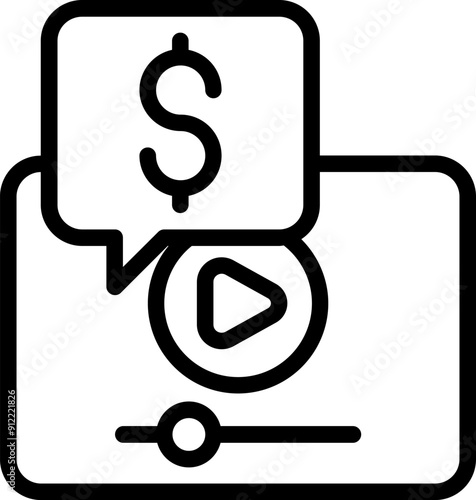 content  monetization line icon. 