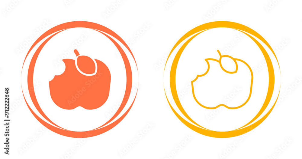 Apple Eaten Vector Icon Apple Eaten Vector Icon