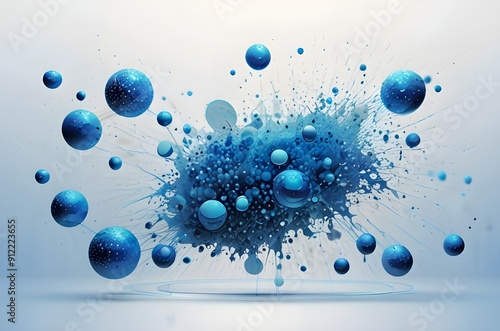 water drops on blue background