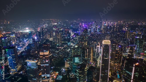 Wallpaper Mural Aerial timelapse of downtown Jakarta at night, Indonesia Torontodigital.ca