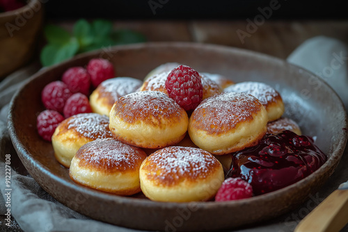 Æbleskiver - Danish Pancakes with Raspberry Jam