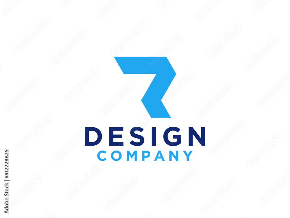 Abstract Initial Letter R Logo. Blue Shape with Line inside. Usable for Business and Branding Logos. Abstract Initial Letter R Logo. Blue Shape with Line inside. Usable for Business and Branding Logos.