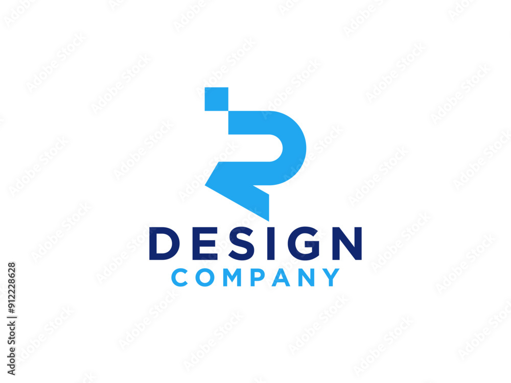 Abstract Initial Letter R Logo. Blue Shape with Line inside. Usable for Business and Branding Logos. Abstract Initial Letter R Logo. Blue Shape with Line inside. Usable for Business and Branding Logos.