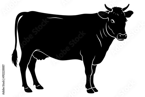 cow silhouette, cow vector illustration, bull, cow icon