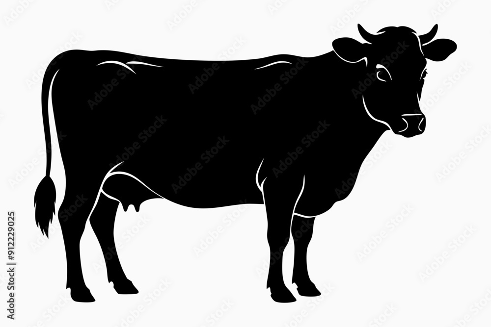 Cow silhouette vector illustration Cow silhouette vector illustration