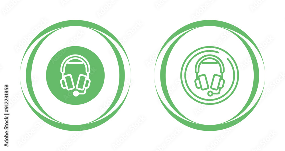 Headphones with Microphone Vector Icon Headphones with Microphone Vector Icon