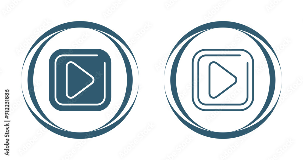 Play Sqaure Vector Icon Play Sqaure Vector Icon