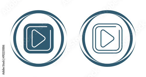 Play Sqaure Vector Icon
