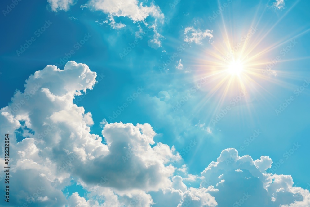 A bright sun shining through white clouds, great for sunny day or weather forecast uses A bright sun shining through white clouds, great for sunny day or weather forecast uses