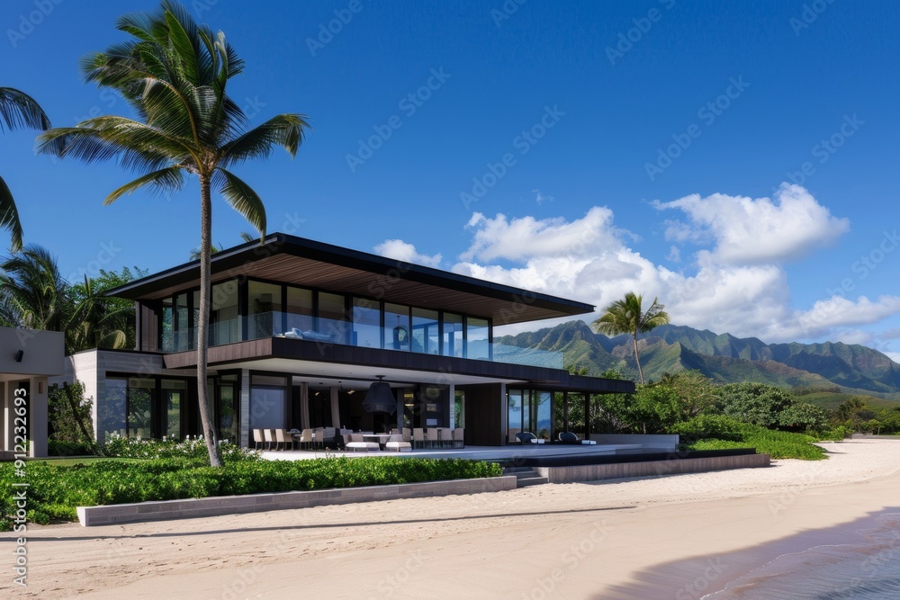 A beachside residence with stunning mountain views A beachside residence with stunning mountain views