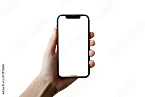 Hand hält Smartphone: Modernes Mobilgerät, Touchscreen und drahtlose Kommunikation