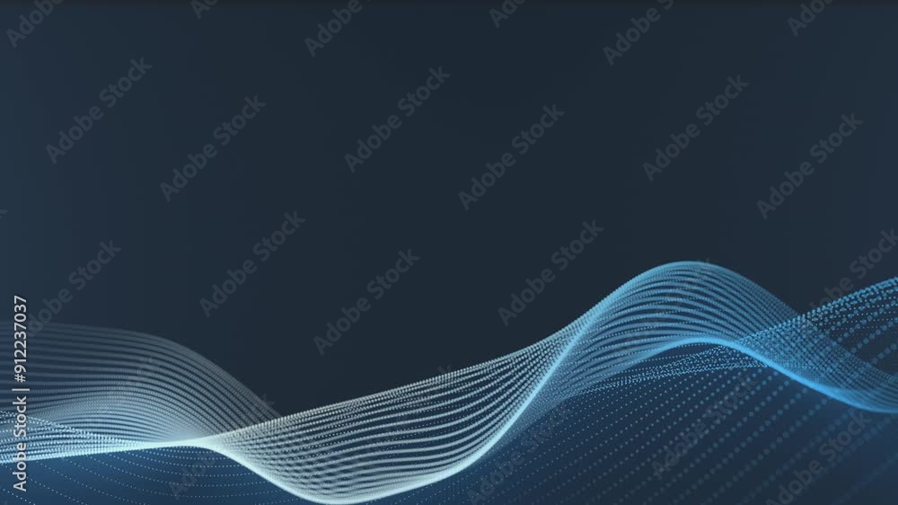 Abstract blue wave of glowing particles. Technologically clean background. Scientific presentation Abstract blue wave of glowing particles. Technologically clean background. Scientific presentation