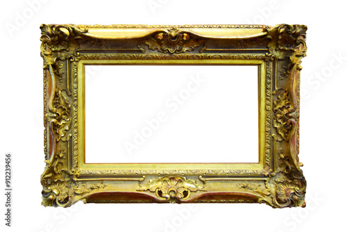 Beautifully decorated, unique and antique gold picture frame