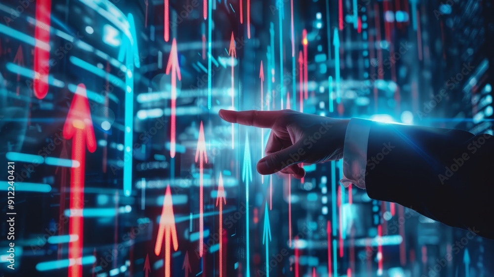 Businessman Analyzing Digital Market Trends Businessman Analyzing Digital Market Trends