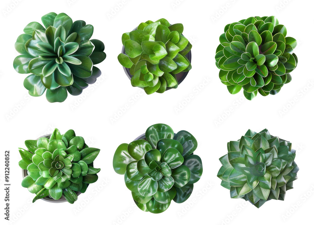 Top view of plants in a pot isolated on a transparent background Top view of plants in a pot isolated on a transparent background