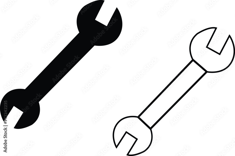 Wrench spanner icon screwdriver logo. Maintain gear wrench mechanic pictogram symbol. Wrench icon. For your design, logo. Vector illustration with transparent background. Wrench spanner icon screwdriver logo. Maintain gear wrench mechanic pictogram symbol. Wrench icon. For your design, logo. Vector illustration with transparent background.