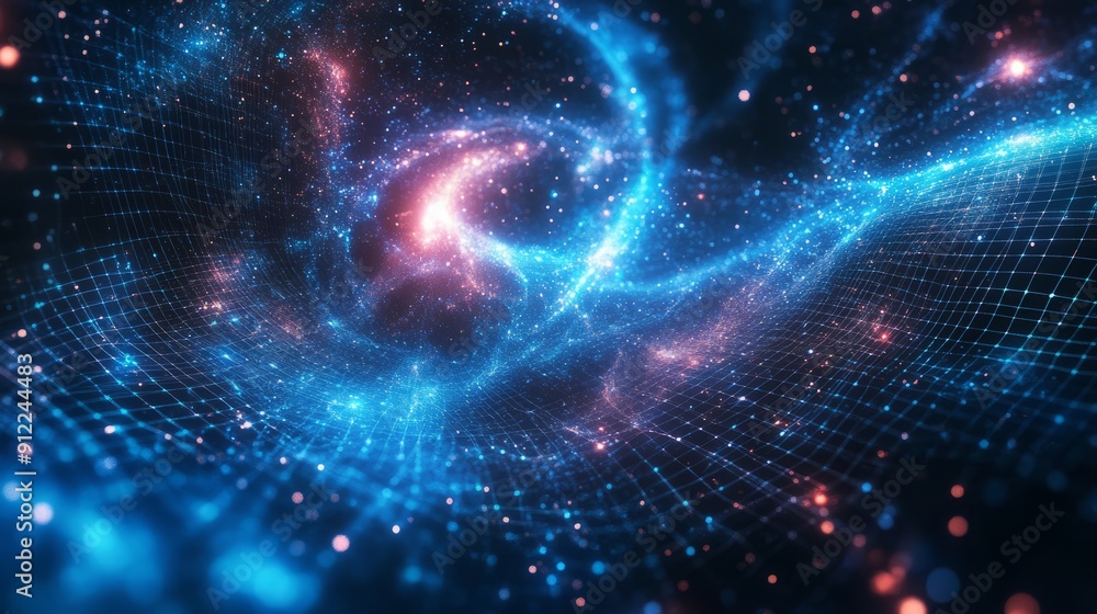 Fototapeta premium 3D Cosmic Nebula Abstract Background: Swirling Colors and Vivid Details
