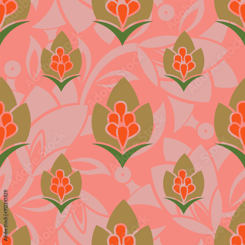 floral bail all over pattern with motif. sstkBackgrounds
