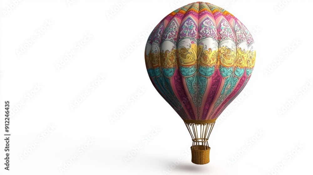 Obraz premium 3D Colorful Hot Air Balloon Floating - Intricate Design - Download