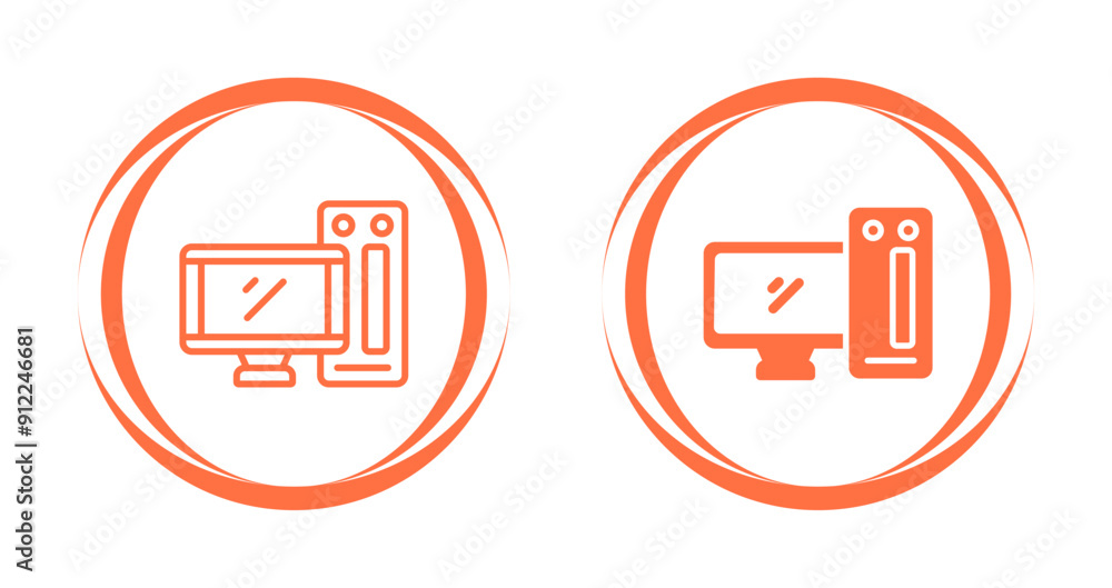 Desktop Computer Vector Icon Desktop Computer Vector Icon
