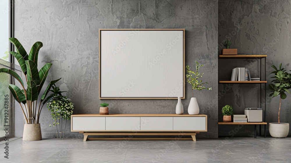 Modern Minimalist Living Room with Elegant Wall Art Frames Modern Minimalist Living Room with Elegant Wall Art Frames