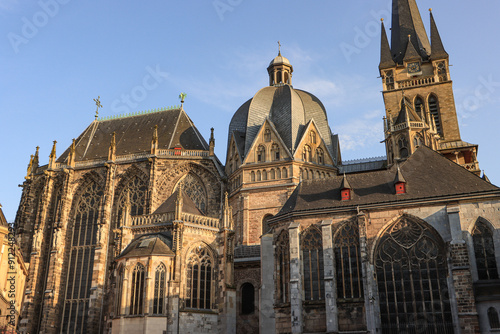 Aachener Dom im Abendlicht; Blick vom Katschhof photo